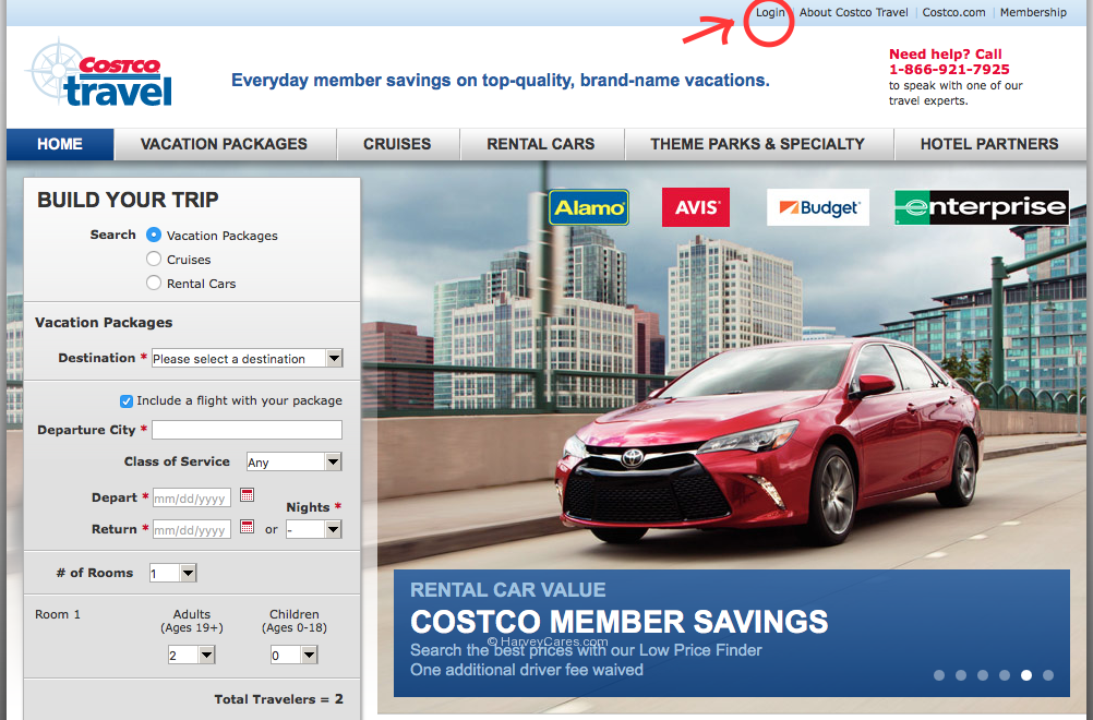 costco travel car booking